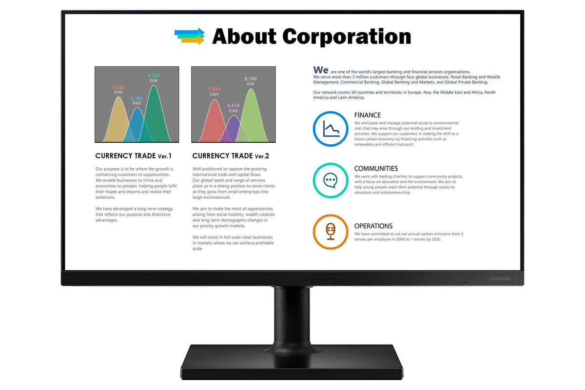 Samsung LF22T450FQR 22" Full HD Monitor | 1920 x 1080 75Hz HDMI DP