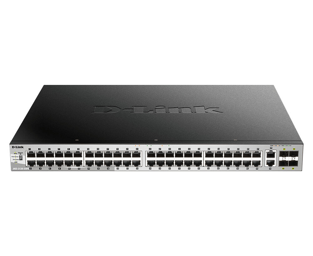 D-Link 54-Port Lite Layer 3 Stackable Managed Gigabit PoE Switch DGS-3130-54PS