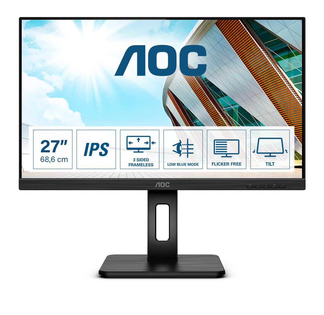 AOC P2 Q27P2Q 27" Quad HD Monitor | 2560 x 1440 75Hz HDMI VGA DP