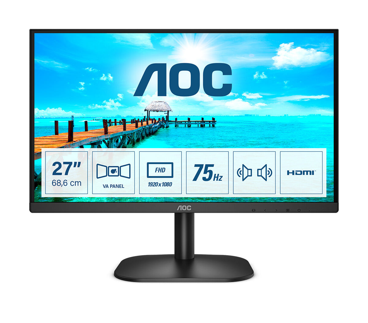 AOC B2 27B2AM 27" Full HD Monitor | 1920 x 1080 75Hz HDMI VGA