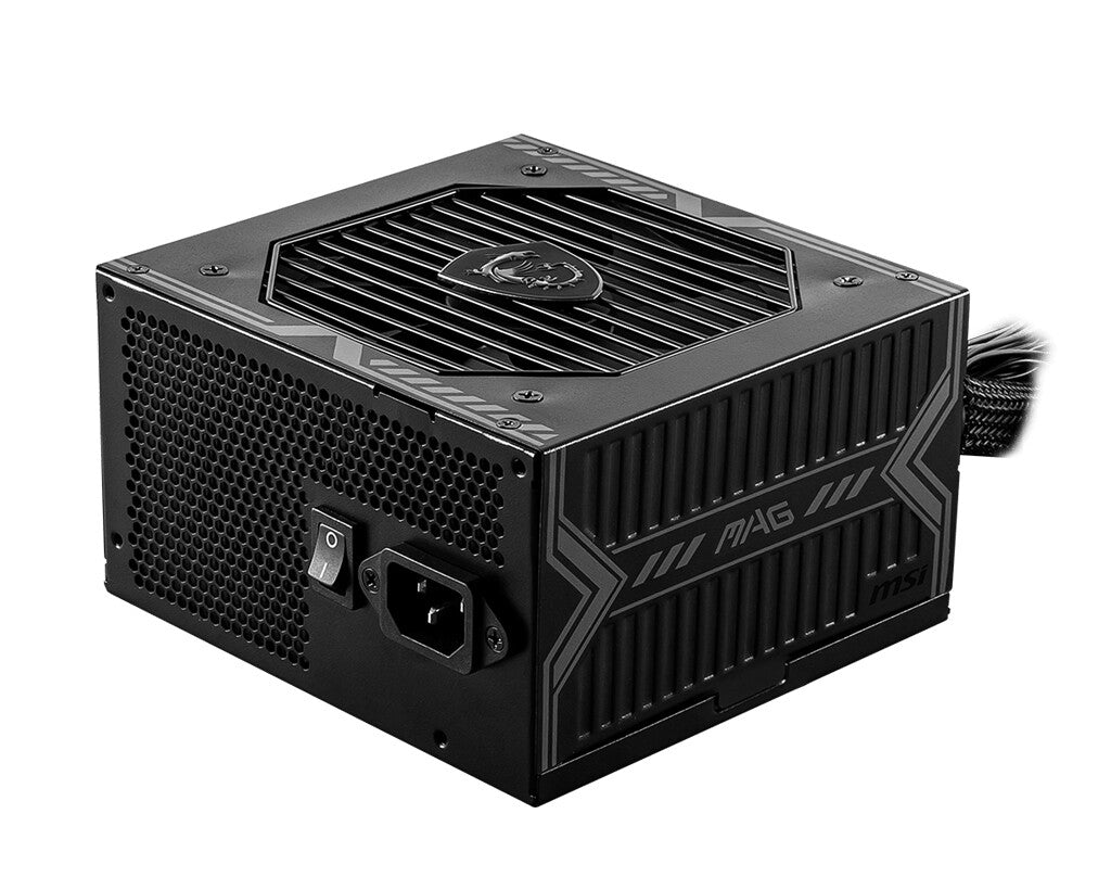 MSI MAG A550BN UK PSU '550W, 80 Plus Bronze certified, 12V Single-Rail, DC-to-DC Circuit, 120mm Fan, Non-Modular, Sleeved Cables, ATX Power Supply Unit, UK Powercord, Black'