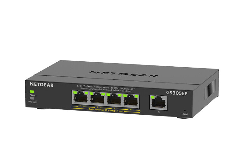 NETGEAR GS305EP Managed L3 Gigabit Ethernet (10/100/1000) Power over Ethernet (PoE) Black